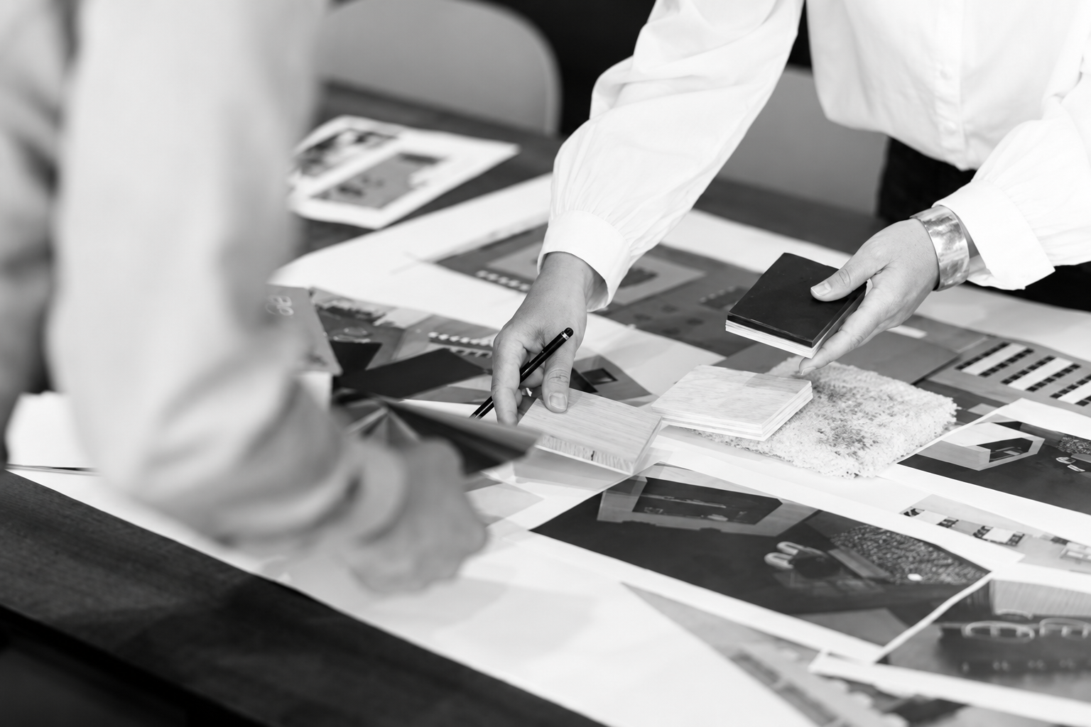 Monochrome Design Materials Moodboard